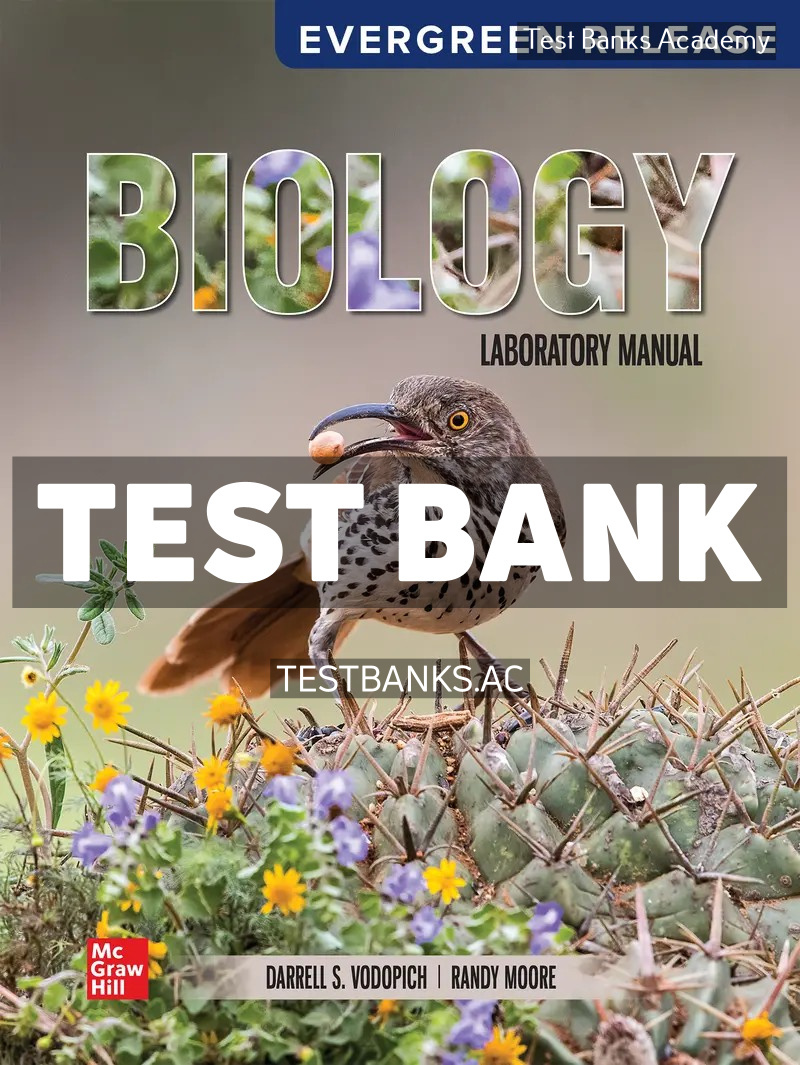 9781266640216-TEST-BANK Biology Laboratory Manual 2025 Release 1st Vodopich Test Bank