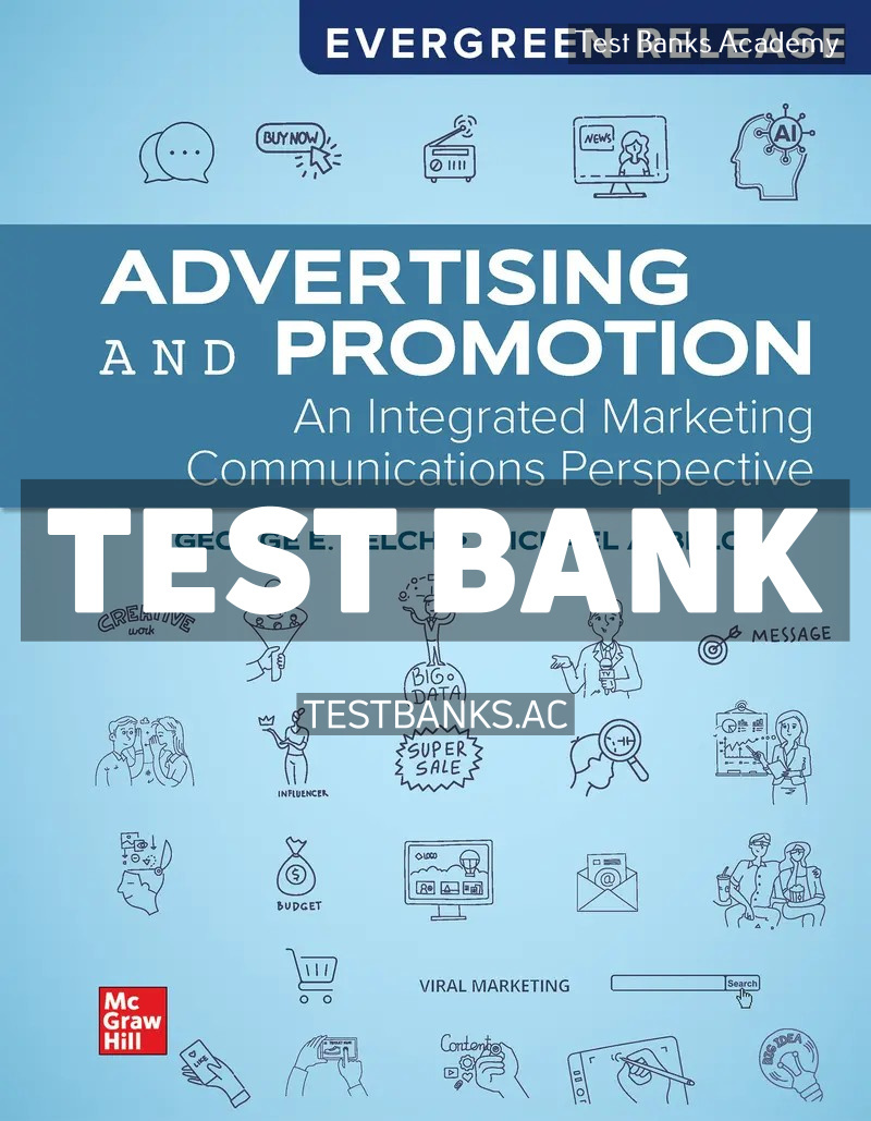 9781266726279-TEST-BANK Advertising and Promotion - An Integrated Marketing Communications Perspective 13 2026 Release 1st Belch Test Bank