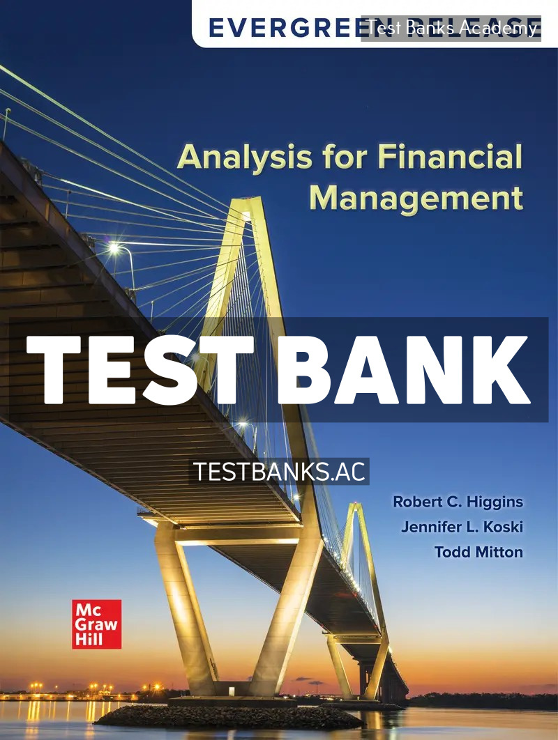 9781266826023-TEST-BANK Analysis for Financial Management 2026 Release 1st Higgins Test Bank