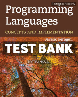 Programming Languages - Concepts and Implementation 1st Perugini Test Bank