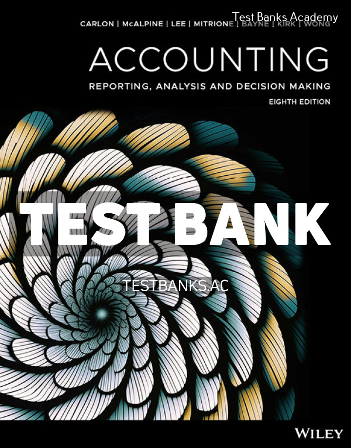 9781394333974-TEST-BANK Accounting 8th Carlon Test Bank