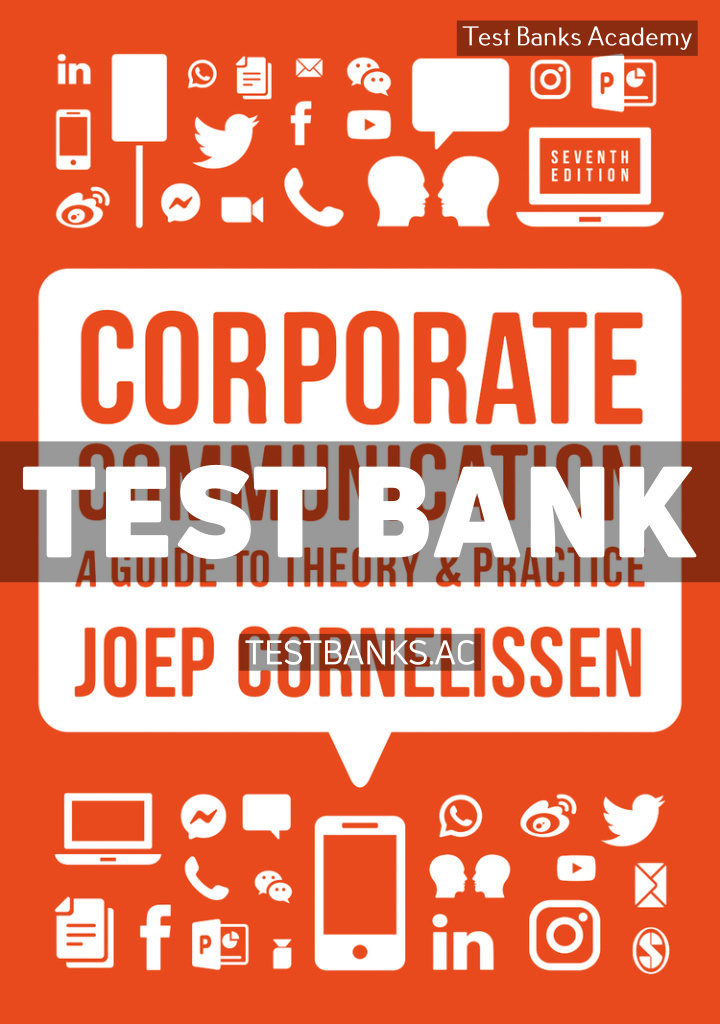 ISBN Corporate Communication 7th Cornelissen Test Bank