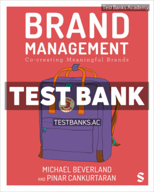 Brand Management 3rd Beverland Test Bank