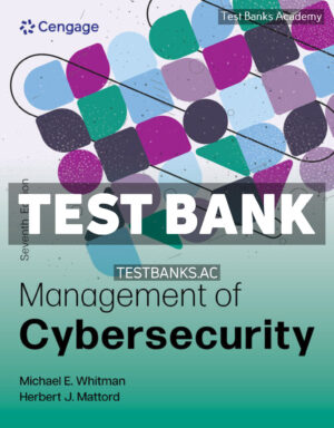 Management of Cybersecurity 7th Whitman Test Bank