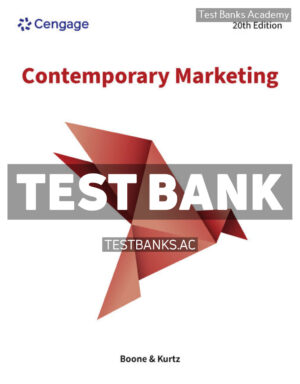 Contemporary Marketing 20th Boone Test Bank