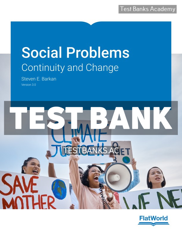 9798887944913-TEST-BANK Social Problems v3 1st Barkan Test Bank